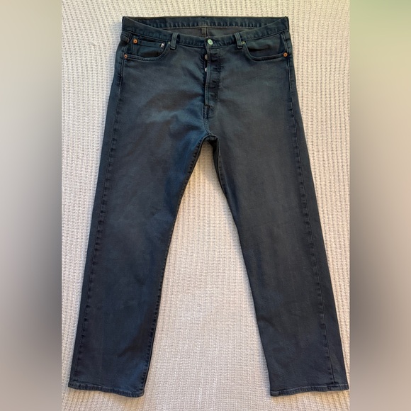 Levi’s 501 Original Fit Straight Leg Jeans Gray Blue 36x30 - Picture 2 of 14